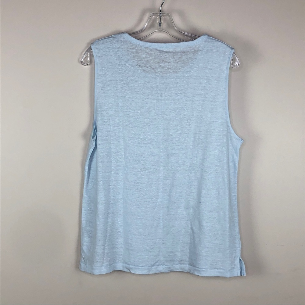 NWT J. Crew linen muscle tank sky blue L - Picture 3 of 3